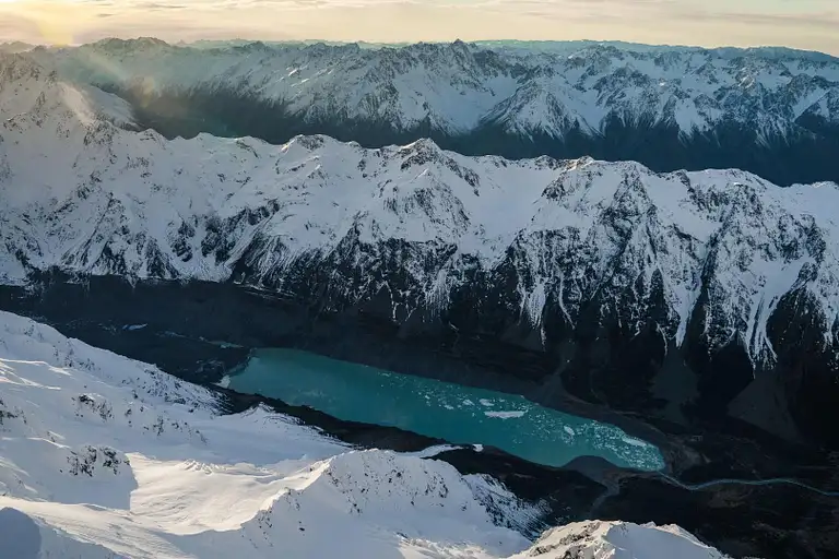 Ski Plane Landing on the Tasman Glacier
